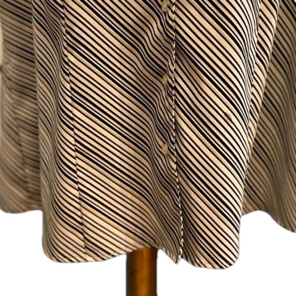 1X Worthington Easy Care Stretch black white & gold stripe button up shirt - Picture 8 of 15